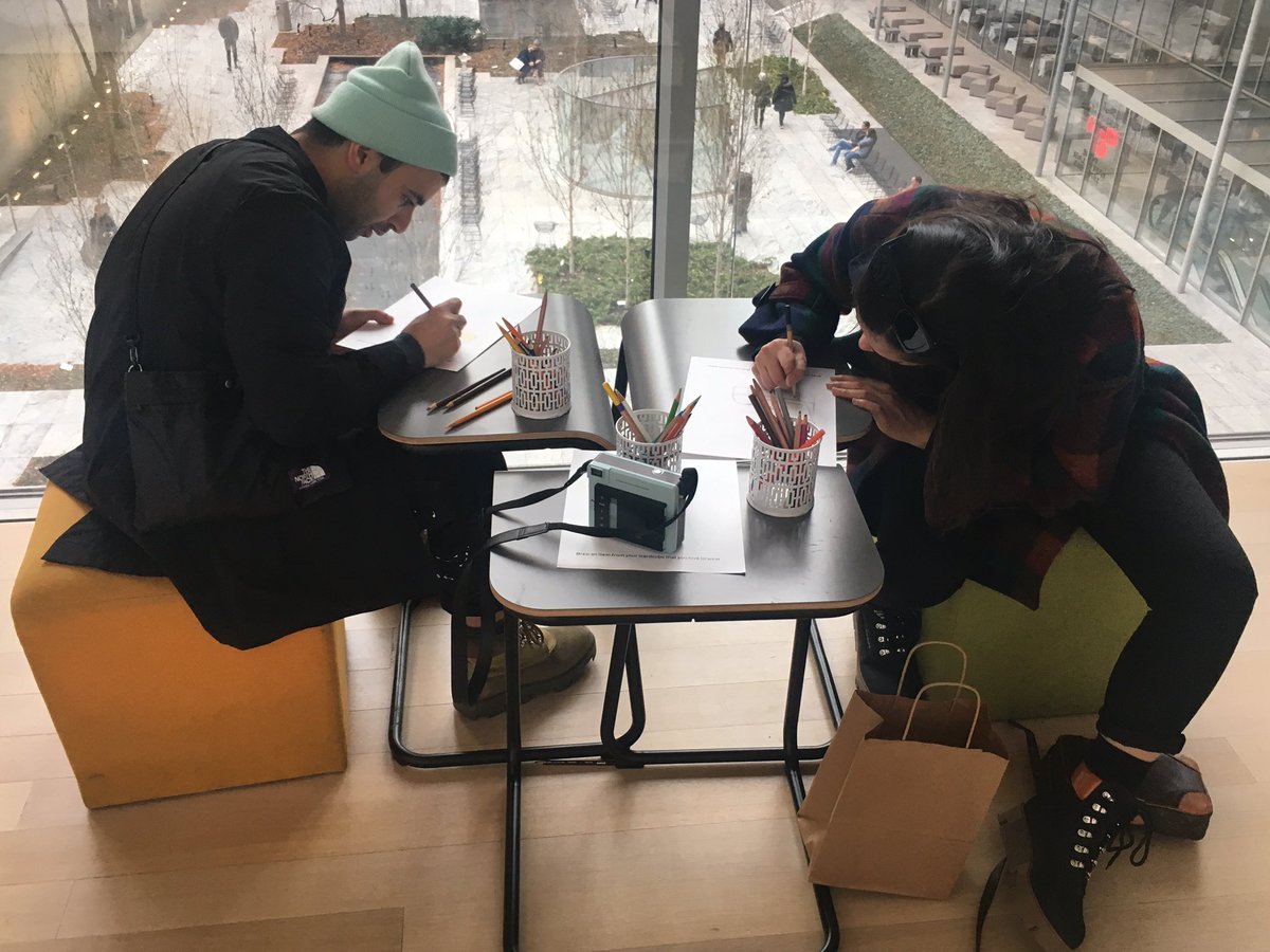 MoMAlearning's tweet photo. It's the final weekend of the People's Studio! Come by to contribute to @emspivack's archive of what visitors are wearing, design a clothing prototype, and learn more about fashion as design. @MuseumModernArt #momamakers #itemsmoma https://t.co/oEfMFYm9pw