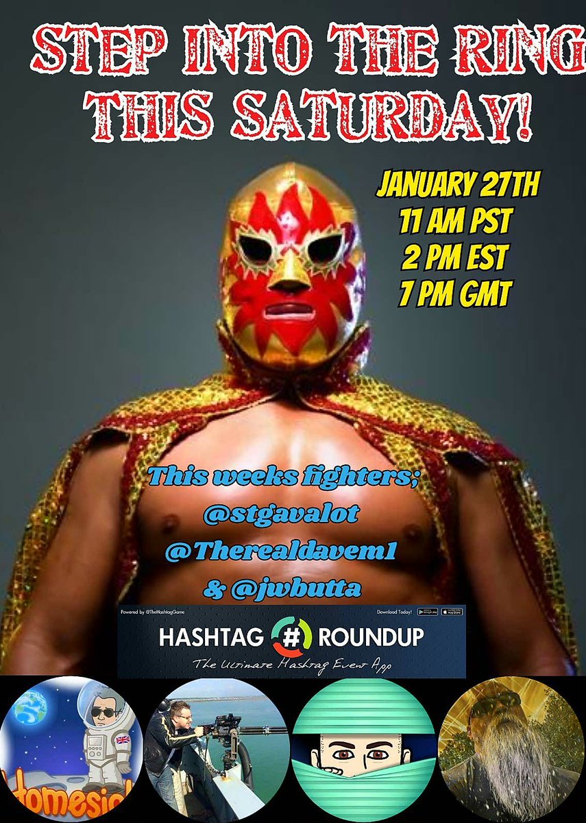 BoozeBrosTags's tweet photo. In need of some TLC?
If so then join us this Saturday 2pm EST and 7pm GMT, pull up a chair and wait for the bell.

This weeks triple threat;
@stgavalot 
@Therealdavem1 
&amp; @jwbutta

On the free @HashtagRoundup App!
Powered by @TheHashtagGame https://t.co/j7UESzUCG4