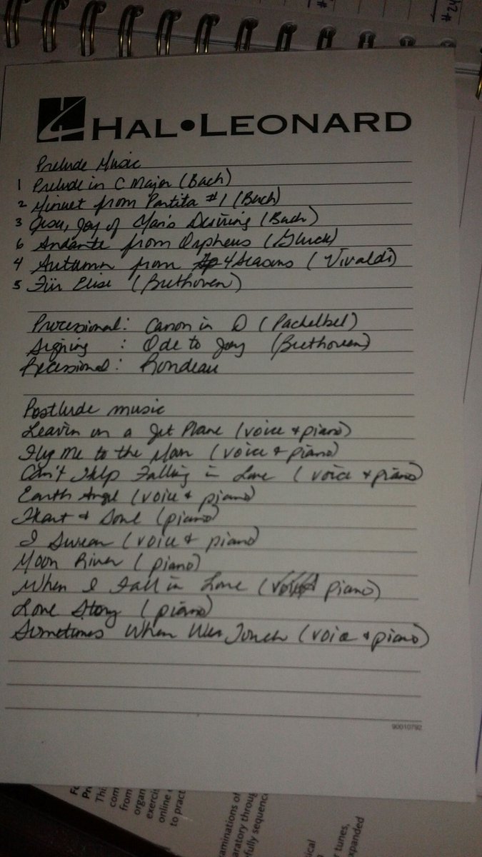 themusicalmuse's tweet image. Every wedding gig is different. It is nice when you know the bride well enough to figure out what types of tunes she&apos;d like for her big day. This turning out to be a fun practice list. #weddingmusic #multipleinstruments #getpracticing