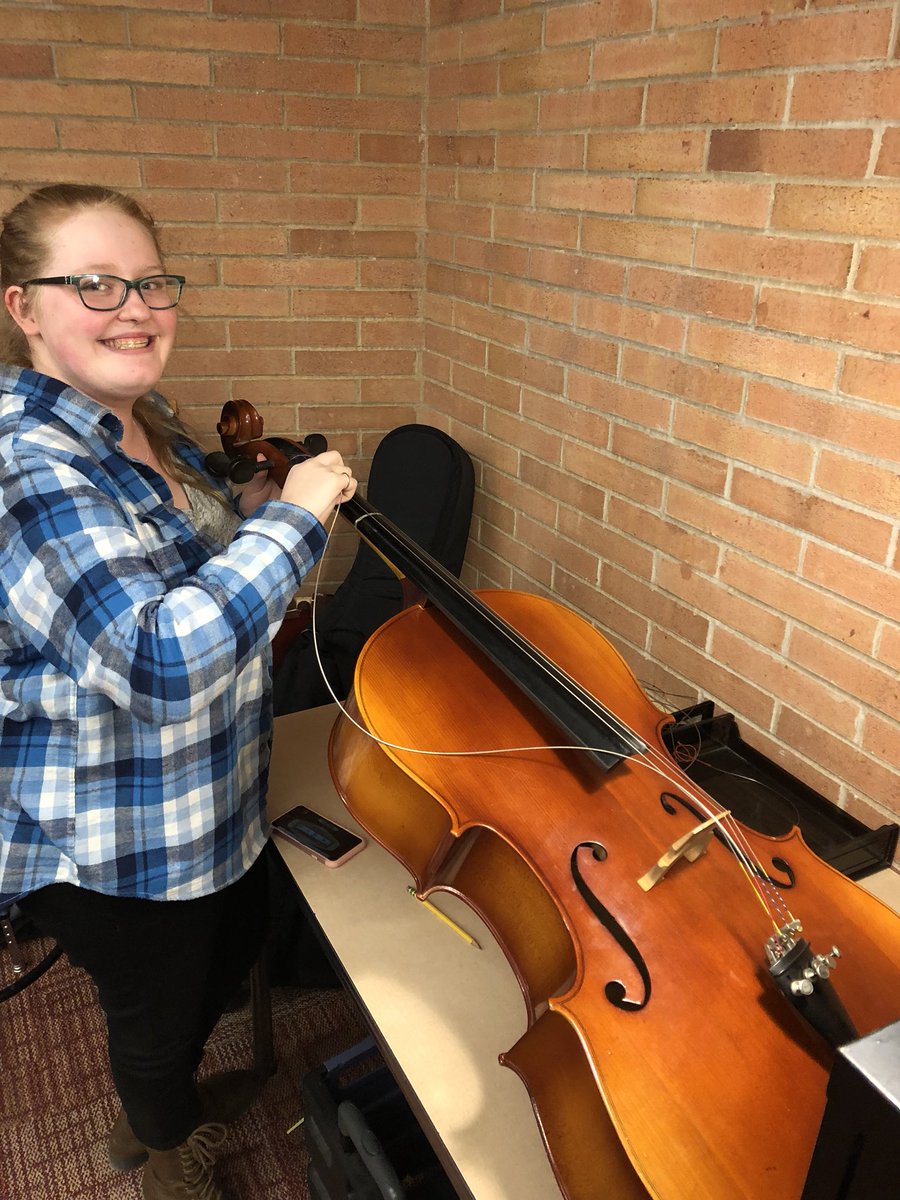 WAHSOrchestras's tweet photo. 9th graders Cate and Meaghan learn how to restring cellos and basses today. Donโt they look thrilled? #onlyatwahs #asta #stringeducation #orchestra #hastag https://t.co/L6VRTjQOTR