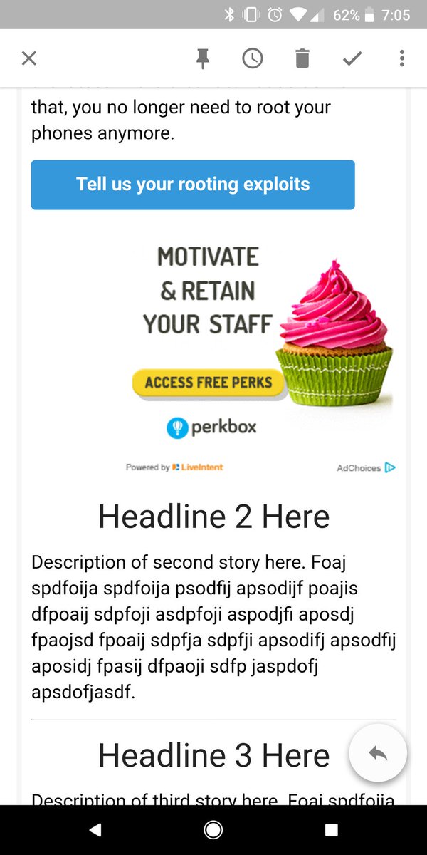 welshname's tweet photo. What on earth is this email.  Looks like you forgot to remove the placeholder text.  Wouldn't have been too bad if it was lorem ipsum but you've just mashed the keyboard😂 @androidcentral https://t.co/MJrt8714wM