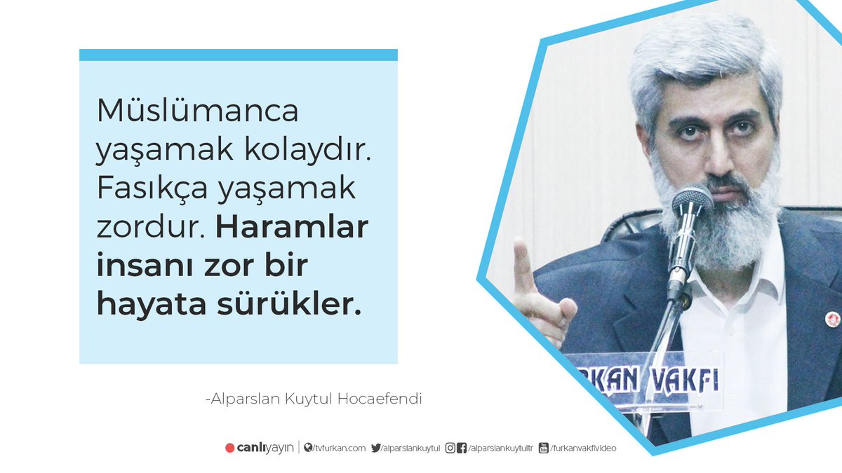 alparslankuytul's tweet photo. Müslümanca yaşamak kolaydır. Fasıkça yaşamak zordur. Haramlar insanı zor bir hayata sürükler.
Canlı Yayın:
https://t.co/LEAiqDXjYy

#AlparslanKuytulCanlıYayında https://t.co/pd6Oqxu8vM