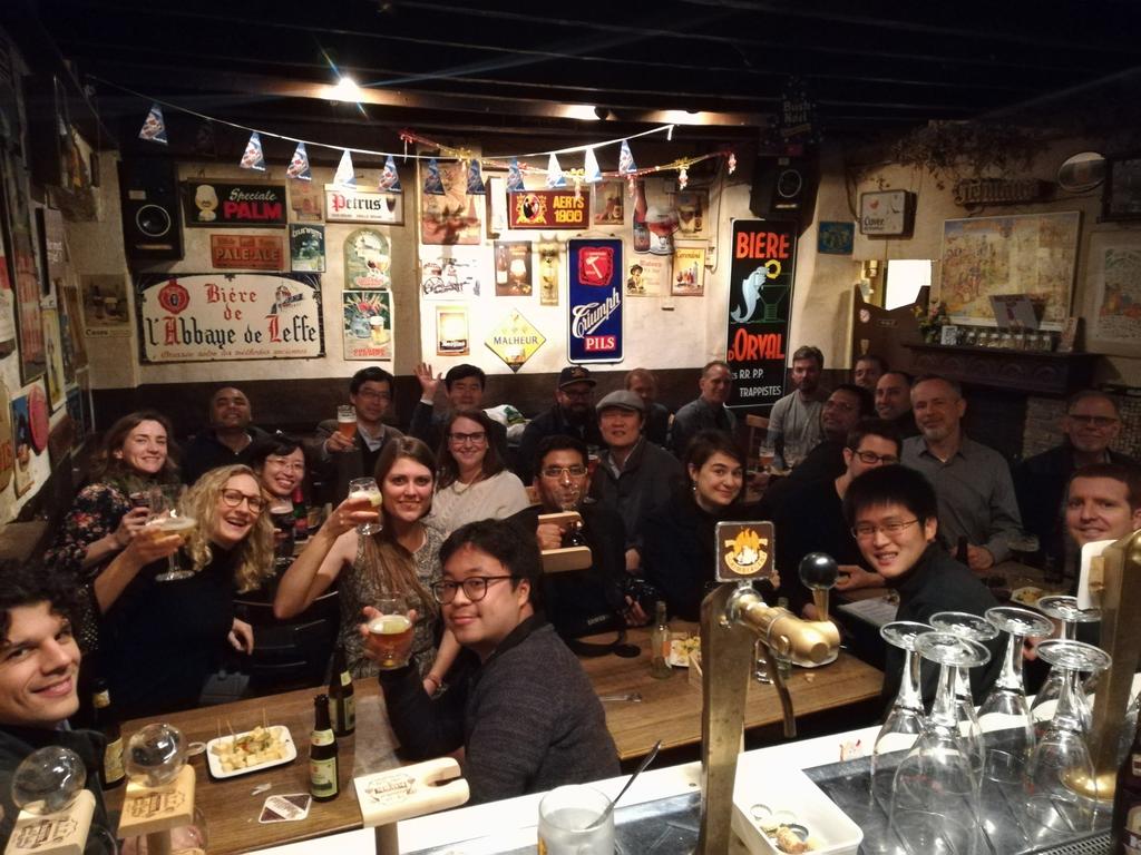 VIBTechWatch's tweet photo. After two days of 'Genome Engineering and Synthetic Biology', it's now time to enjoy the post-conference drink! #GESB18 #CRISPR #synbio #bruges #greatfun #genomeengineering #ScienceAddicts #ToolsAndTech #greatfun #CRISPRmeetsbeer #ScienceAndFun #Science #Fun #Beer https://t.co/lYMRblVU9E