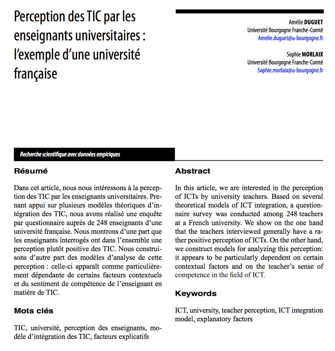 ritpu's tweet photo. Perception des TIC par les enseignants universitaires : l’exemple d’une université française https://t.co/QHJ7XKUjj9 #TICE https://t.co/WIubWwF25N