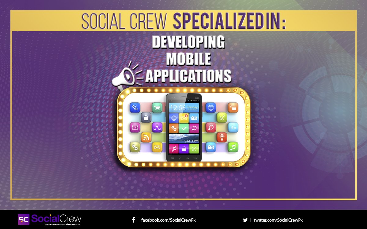 SocialCrewPk's tweet photo. We are specialized in DEVELOPING MOBILE APPLICATIONS

#SocialCrew #Mobile #Applications #Marketing #PR https://t.co/SccNVxpoeX