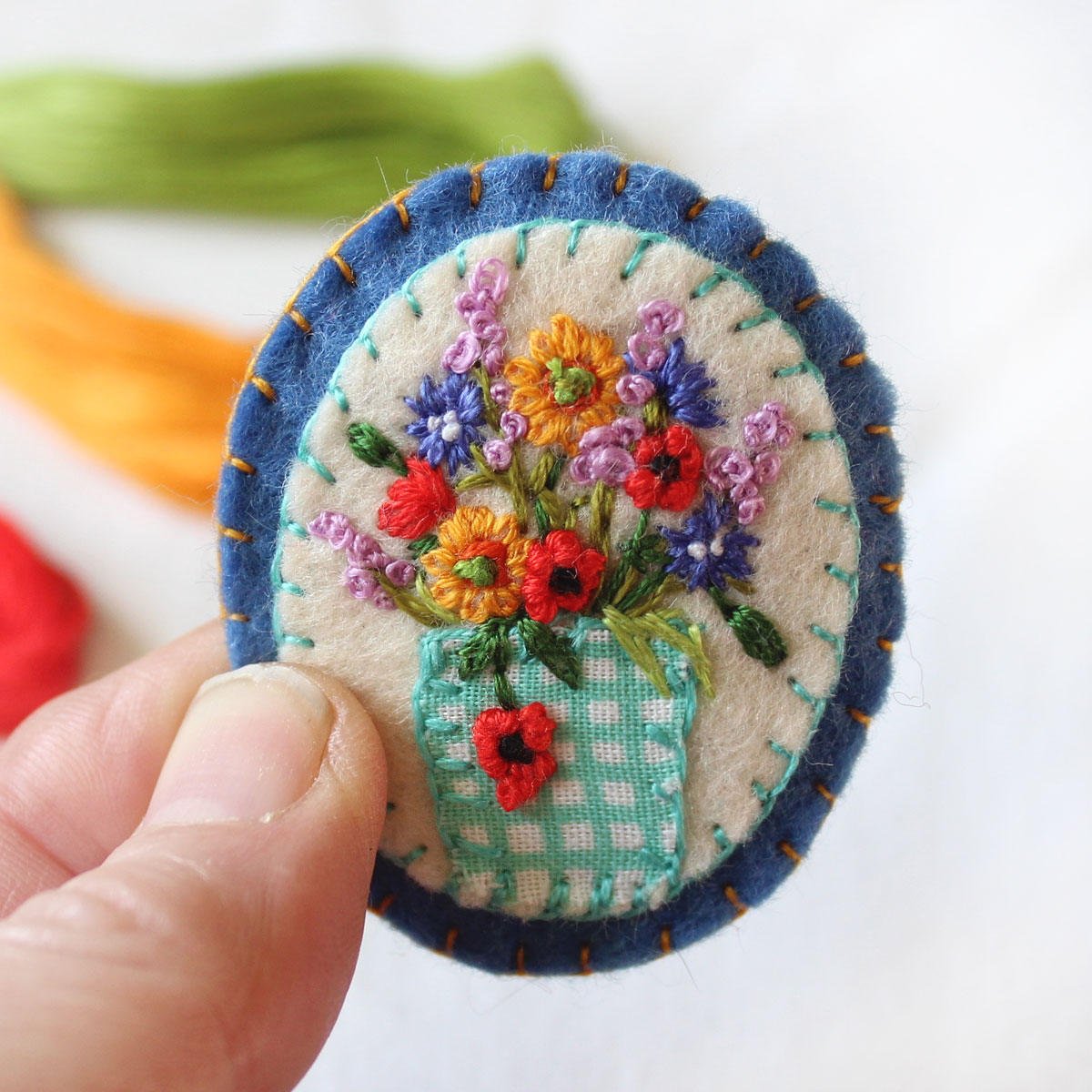 Excited to share the latest addition to my #etsy shop: Hand Embroidered Wild Flowers Brooch etsy.me/2DGIyxp #handembroidered #womaninbiz