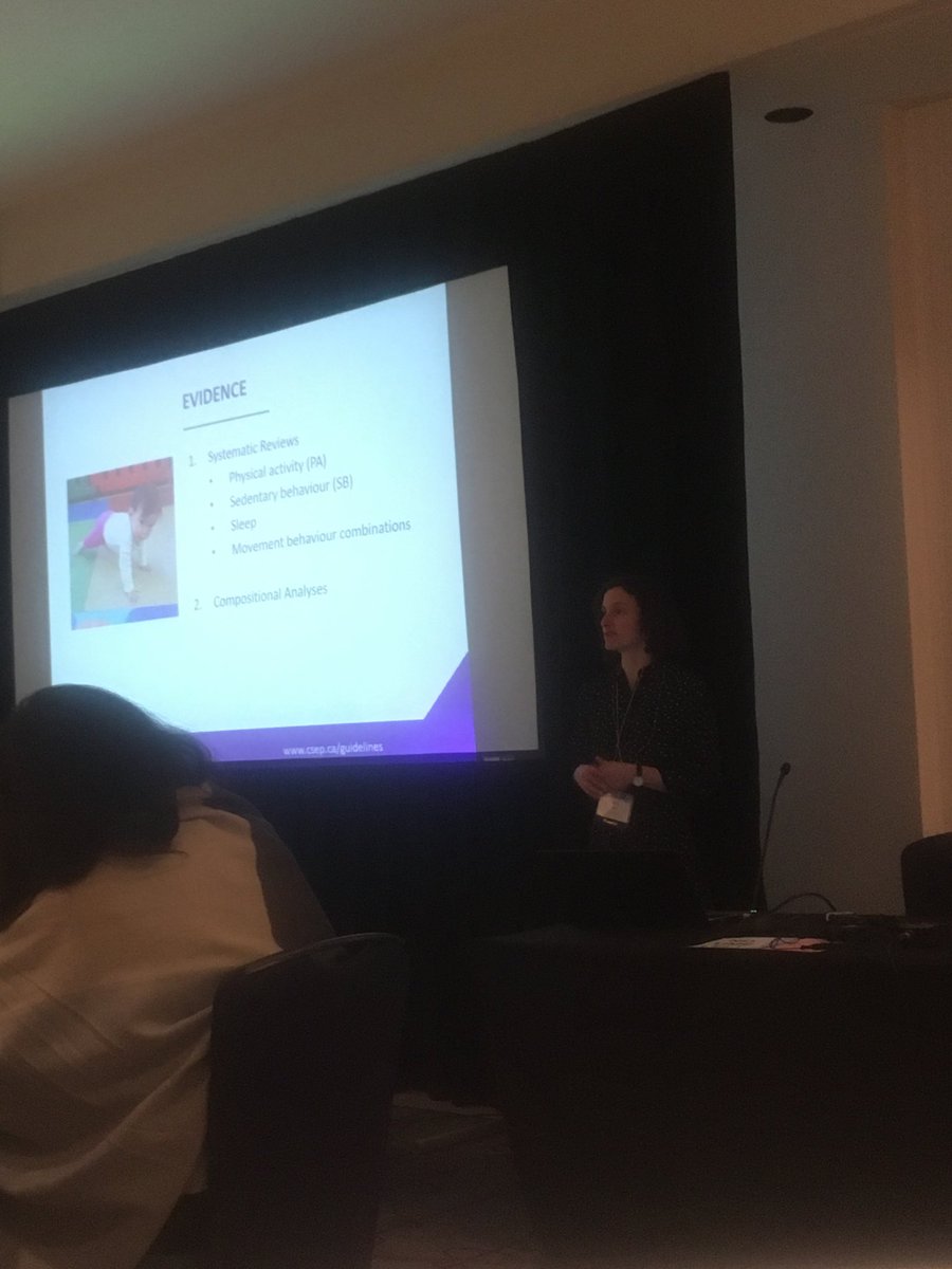 GuyFaulkner's tweet photo. @ValLCarson reviewing the evidence underpinning the 24 hour movement guidelines for the early years #EarlyYears2018 @ParticipACTION @CSEPdotCA @haloresearch @PHAC_GC https://t.co/5O6ATDZHSZ