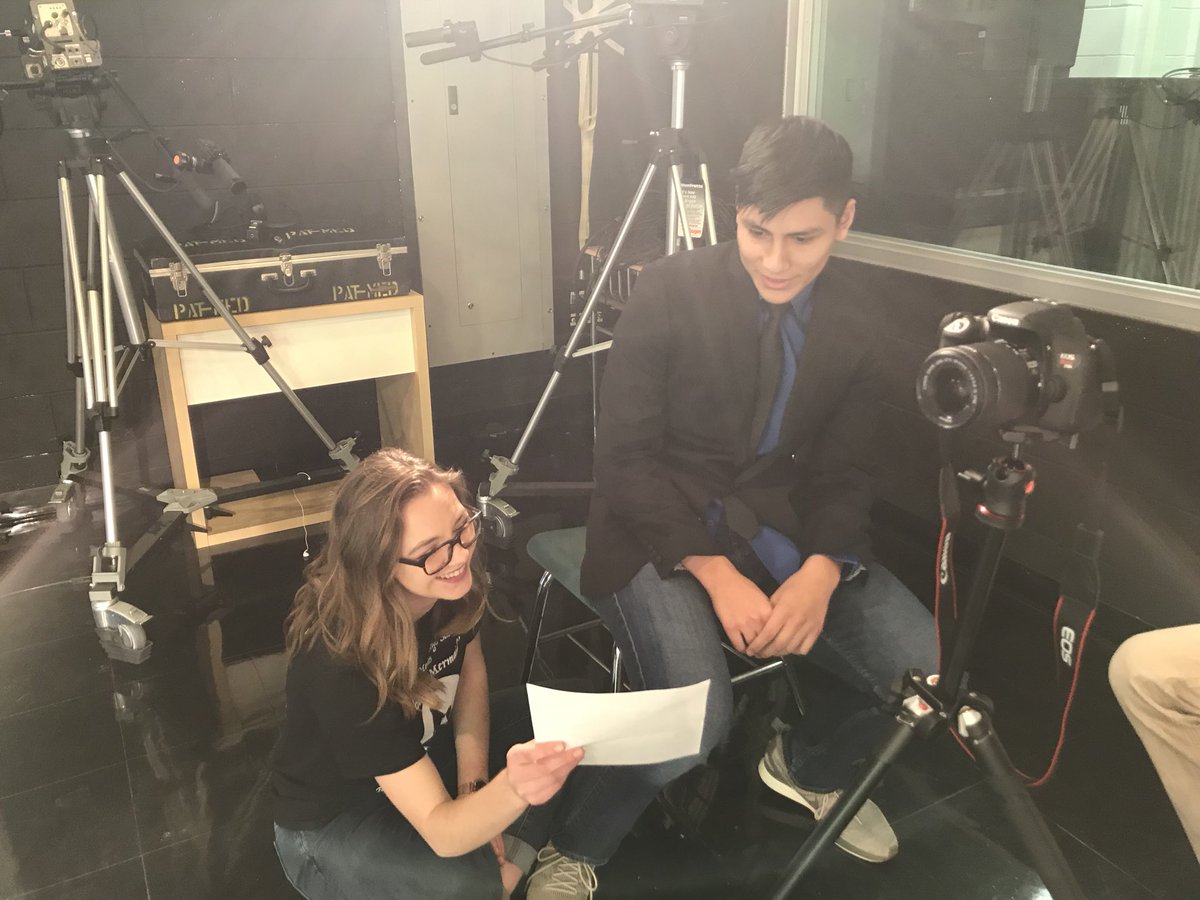 PMHSNews_RnB's tweet photo. Back in the studio today! 🔴⚫️ #GoPatMed #RaiderTV https://t.co/FR8Fqs3Eof