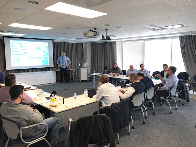 builtworlds's tweet photo. Yesterday we held our monthly Construction Tech Forum. Brad Adams (Graycor) and Pat Laud (Aldridge) led a conversation about the advantages and obstacles of building out software from within an organization. Key takeaway can't be stated enough: make it friendly to the end-user. https://t.co/UfndsayhhF