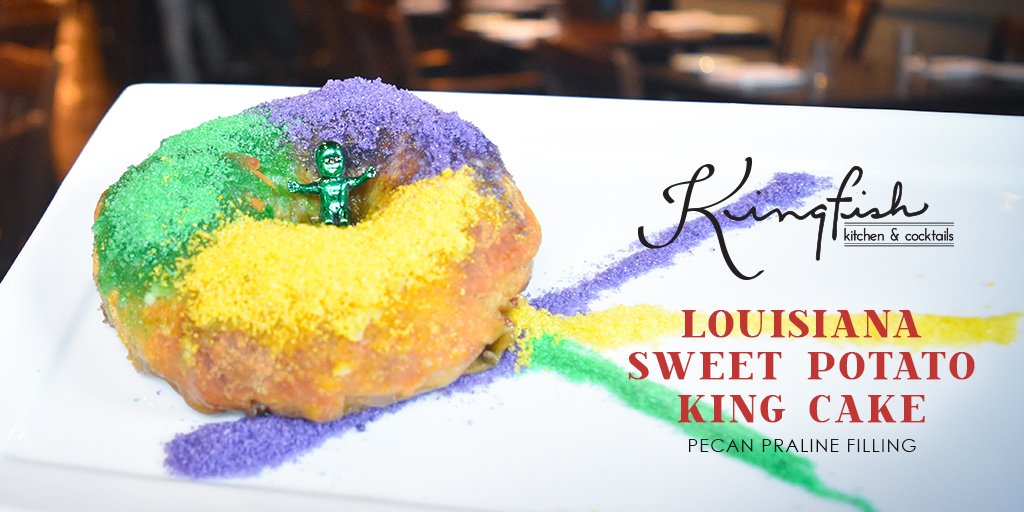 This sweet treat is about to change your life! Chef's #Louisiana #SweetPotato #KingCake is available now through #MardiGras 💜 #nola