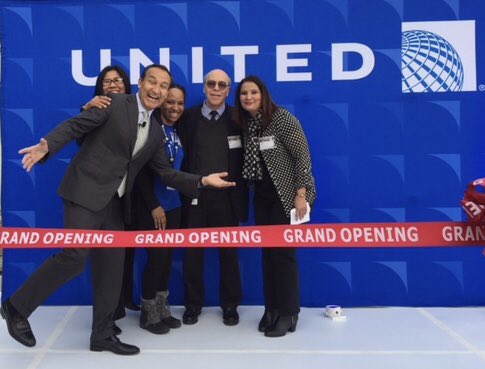 gavinmolloy's tweet photo. Oscar photobombing at the #609Main Grand Opening Ceremony this morning! Nice job boss! Looking suave! @weareunited #beingunited https://t.co/EvwH8Vujel