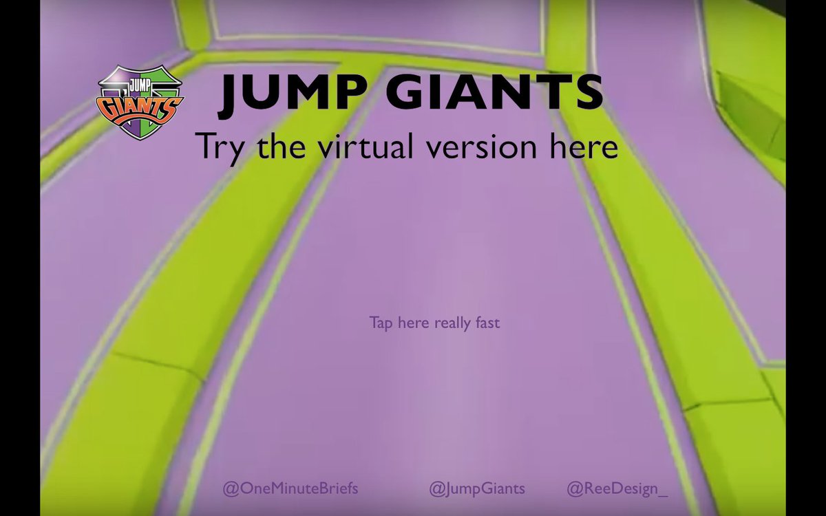 ReeDesign_'s tweet photo. @OneMinuteBriefs @JumpGiants #Creative #Advertisment Try the virtual version of #JumpGiants https://t.co/aQPcMzzjL7