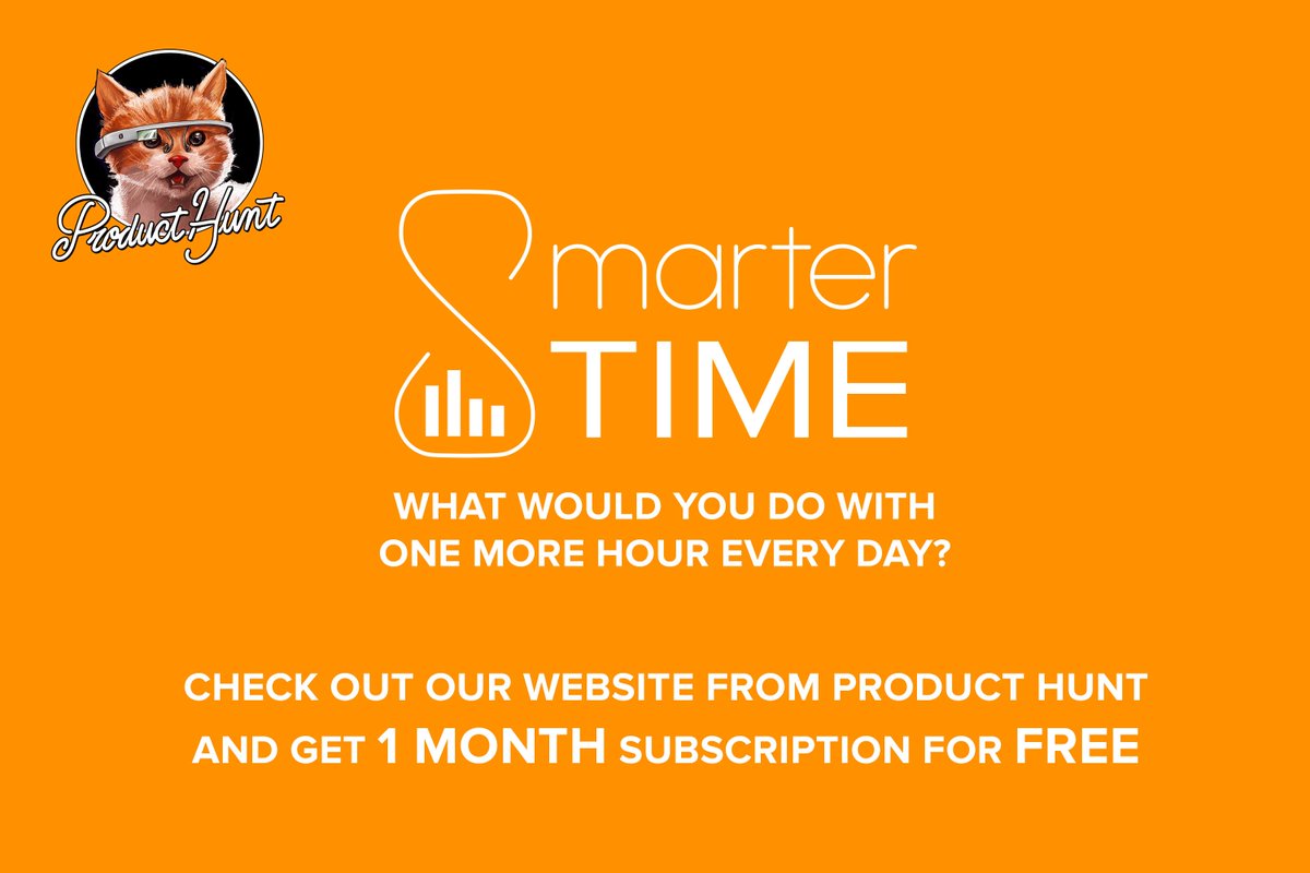 Are you on <a href="/ProductHunt/">Product Hunt 😸</a>? And on Android? Do you want to try out a new, automated time tracker to make sure you stick to your New Year Resolutions?
Check out Smarter Time on Product Hunt today! producthunt.com/posts/smarter-…
We give out 1 month of subscription for free to our PHers.