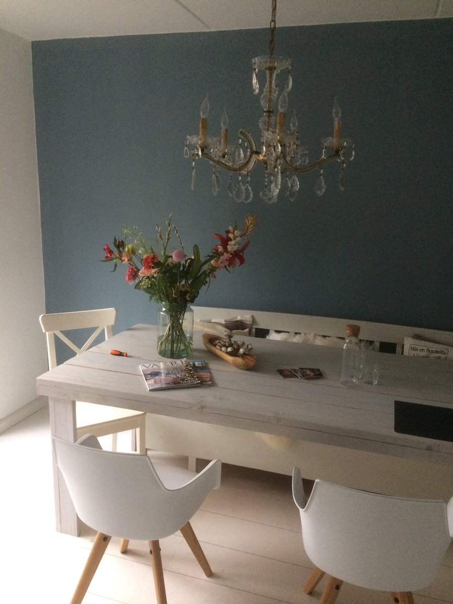 Vandaag weer een klant blij gemaakt met een mooi kleurtje op wand