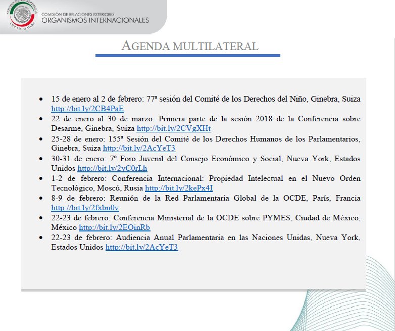 RelexSenadoMx's tweet photo. Sólo en el #ReporteMultilateral de la @CREOI encuentras información sobre los eventos más importantes de la #AgendaMultilateral
Descarga el nuevo número en https://t.co/RMGxro9NVZ https://t.co/XH6hNgIJma