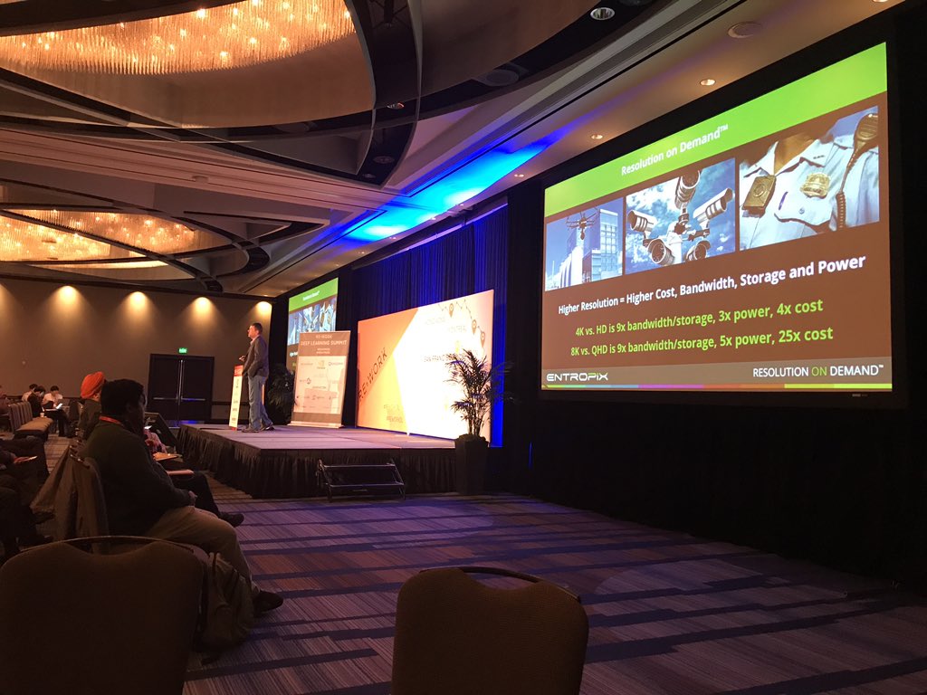reworkdl's tweet photo. Nathan Wheeler from @entropixinc is on stage at the #reworkDL Summit talking about using DL to reverse  resolution- Degrading https://t.co/0WiKttMM98