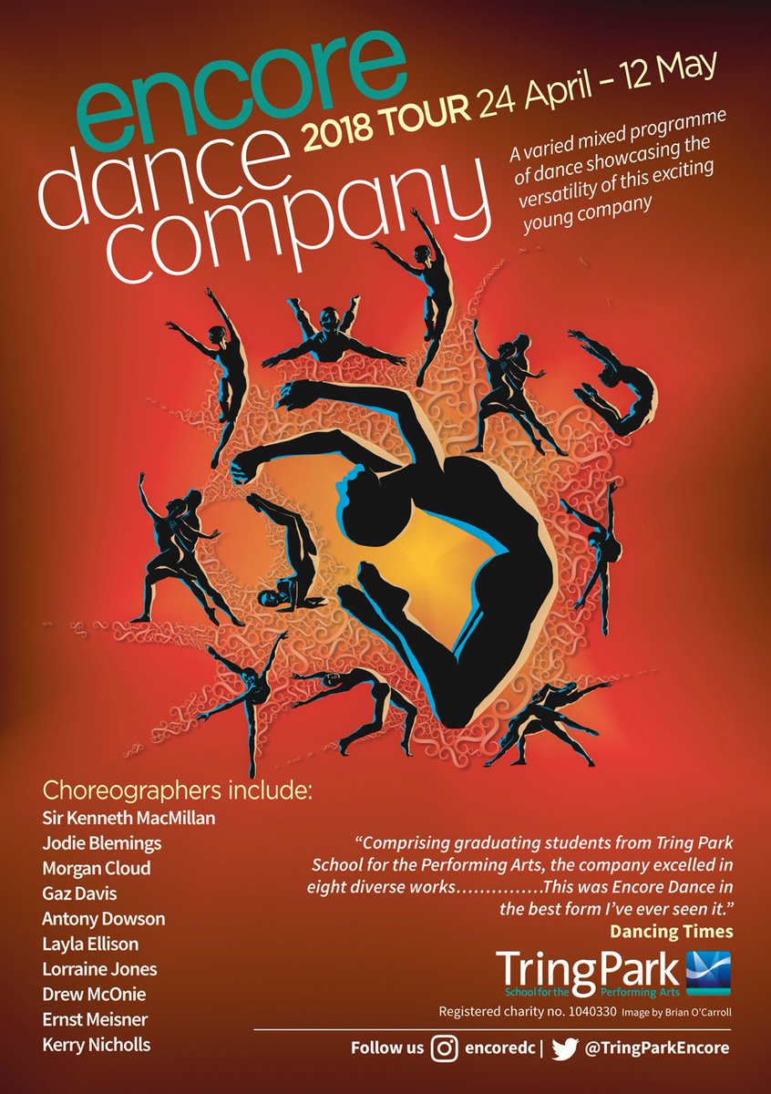 TringParkEncore's tweet photo. Launching @TringParkEncore Tour 2018 @dance_east @thedancehouse @mac_birmingham @ndcwales @Brycheiniog @ExeterNorthcott @southhillpark and Lilian Baylis Studio. More news coming soon. @TringParkDance @TringParkAlumni @TringParkSchool https://t.co/XuIuCrY3vT