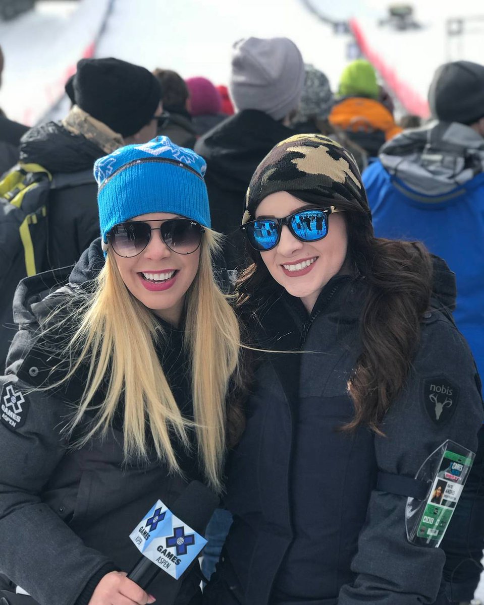ktandres's tweet image. Who would have thought two NBA hosts could put aside their differences and share the mic on a mountain. #WolvesvsHawks  #xgames #xgfan #rightintheface