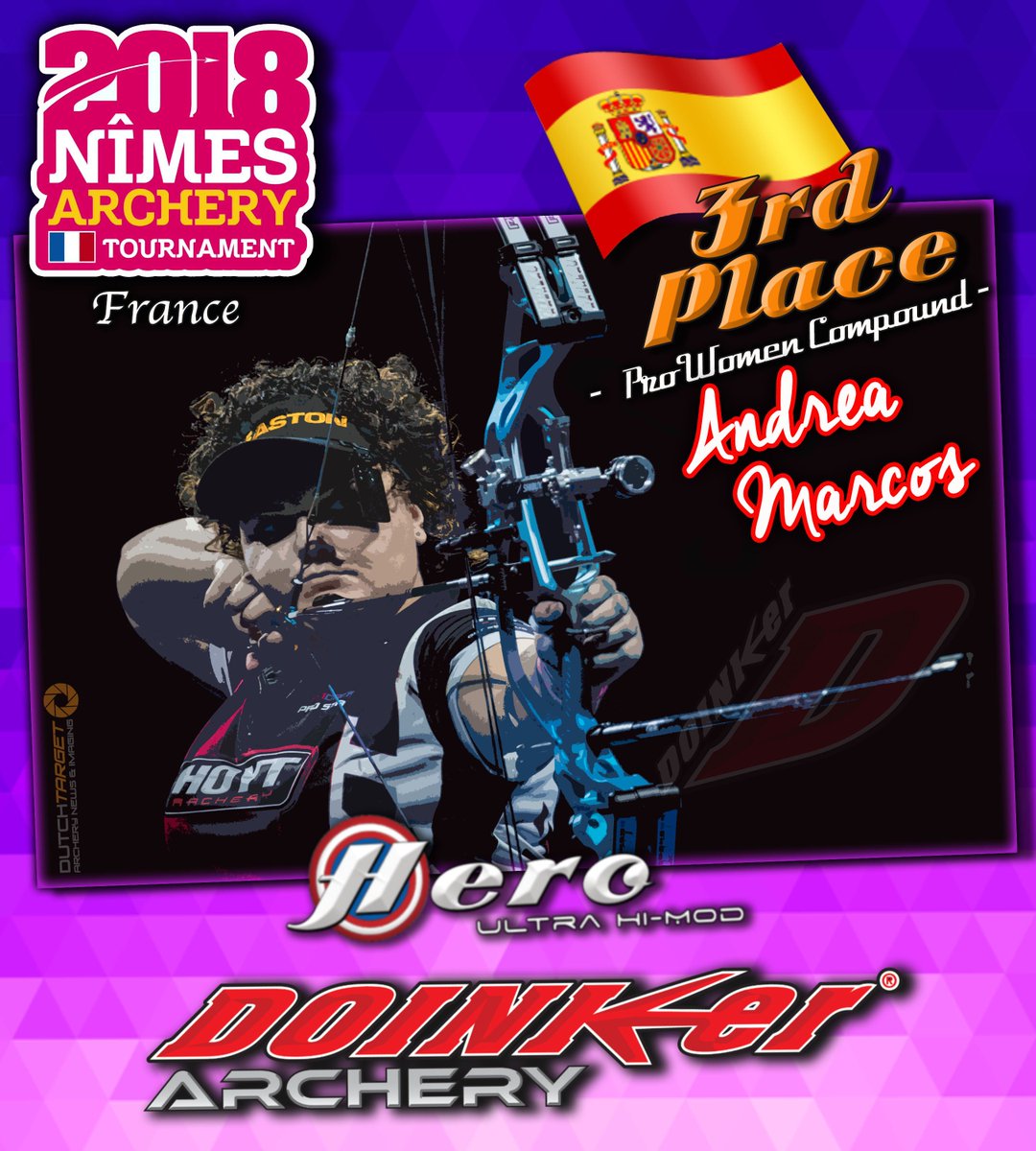 DoinkerStabs's tweet image. Congratulations to Team Doinker&apos;s Andrea Marcos of Spain on her 3rd Place Win at the 2018 Nimes Archery Tournament in France! #TeamDoinker #HeroUltraHiMod #2018NimesArcheryTournament #Winning #Doinker #Archery