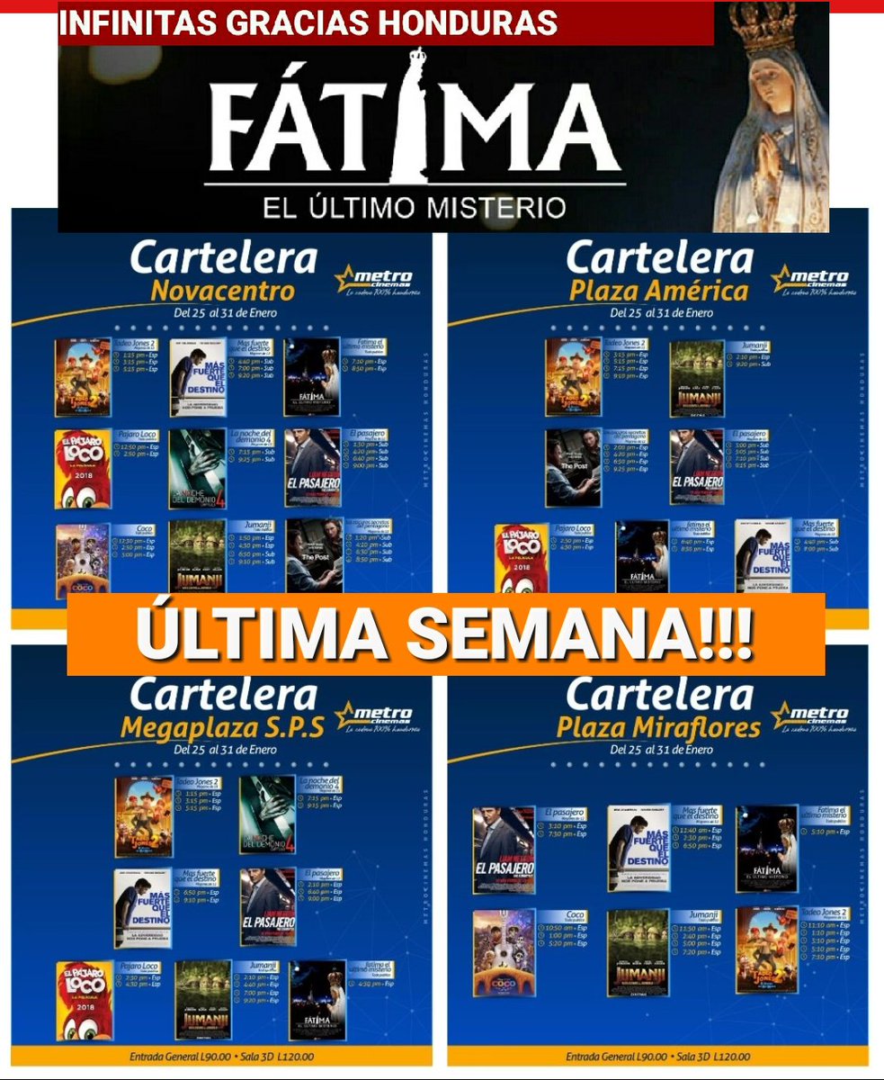 ¡ÚLTIMA SEMANA! No se pierda la oportunidad de ver la impactante historia de fe, "Fátima, el último misterio" en las salas de Metrocinemas