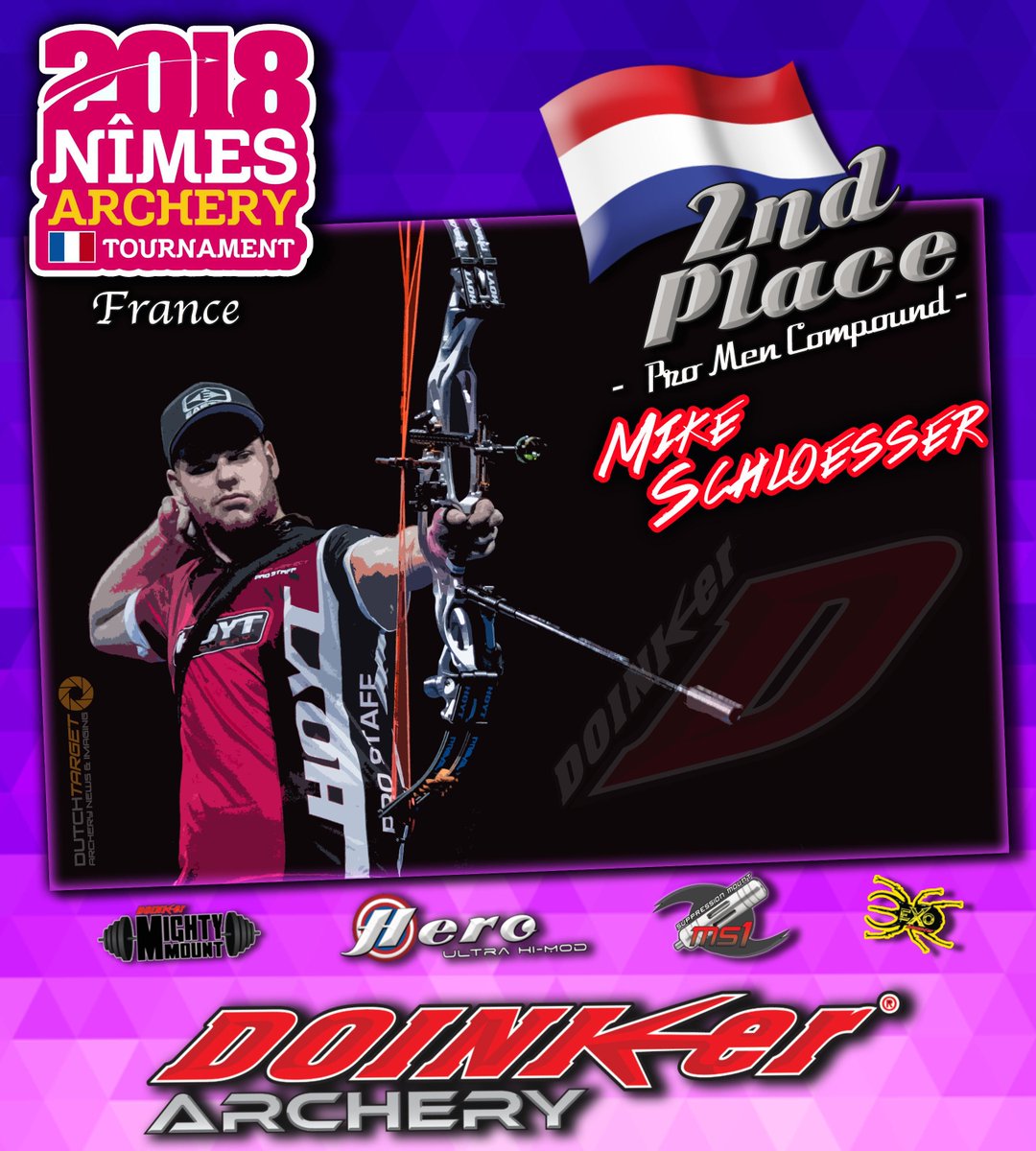 DoinkerStabs's tweet image. Congratulations to Team Doinker&apos;s Mike Schloesser of the Netherlands on his 2nd Place Win at the 2018 Nimes Archery Tournament in France! #TeamDoinker #HeroUltraHiMod #2018NimesArcheryTournament #Winning #Doinker #Archery