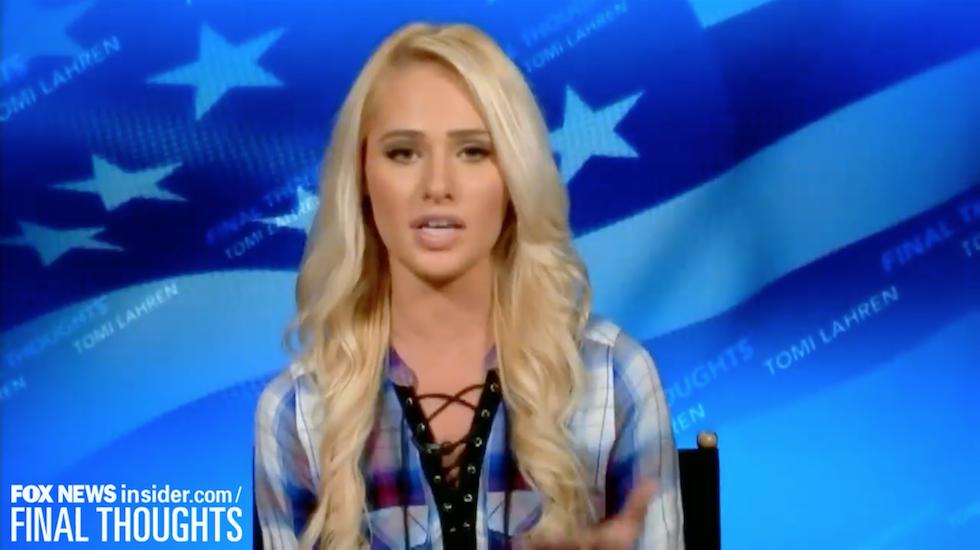 thehill's tweet photo. WATCH: Tomi Lahren blames liberals for people eating Tide Pods https://t.co/yfpYZ1J5Jw https://t.co/RNyCaLCLzq