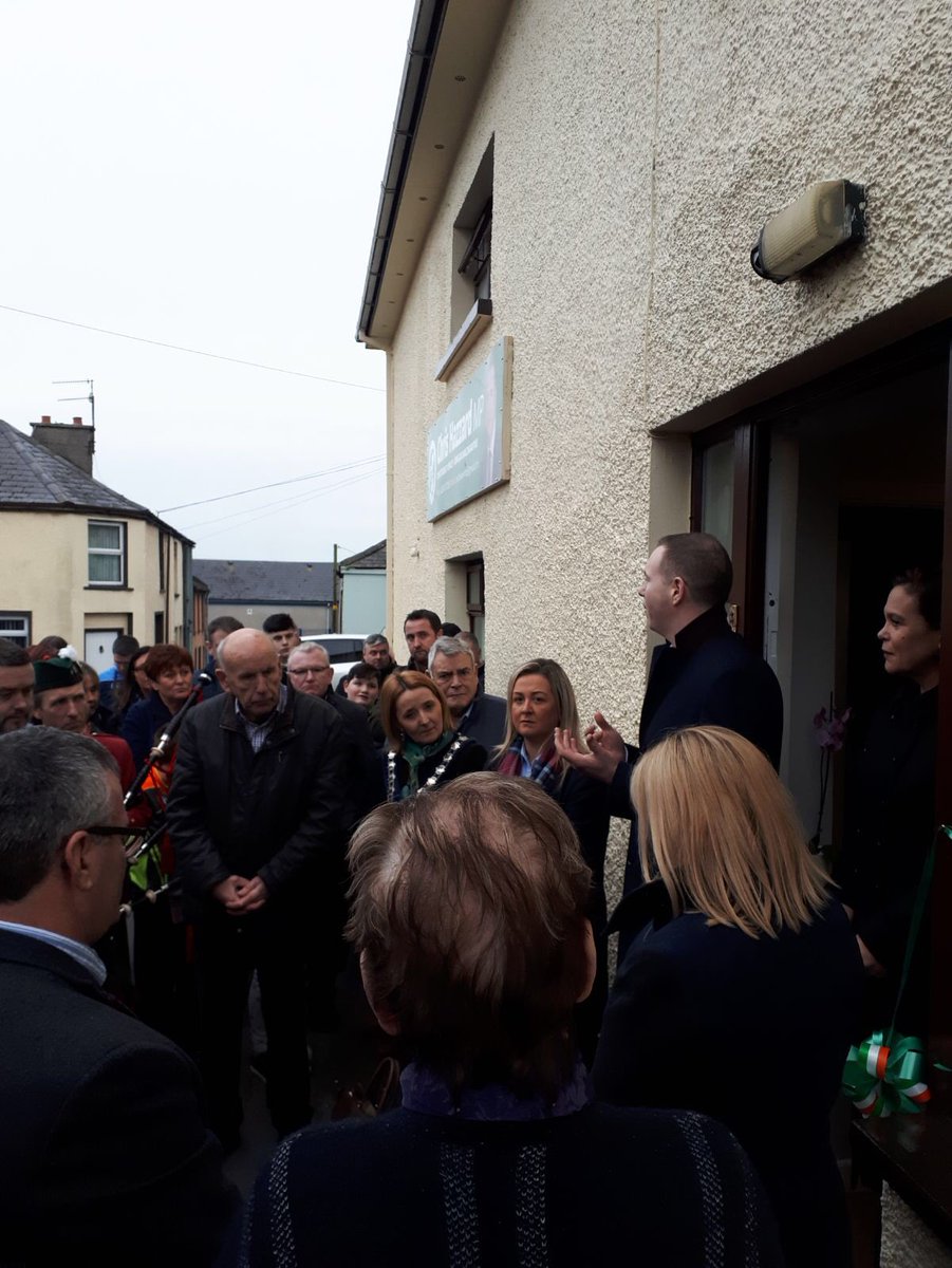 ChrisHazzardSF's tweet photo. Just home after a long day - positive development at court this morn with #Loughinisland families and then on to Castlewellan to open new #SouthDown MP office with @MaryLouMcDonald 🇮🇪 https://t.co/MuFJshWKmb