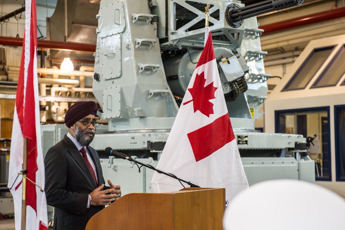 NationalDefence's tweet photo. MND Sajjan announced a contract to sustain 21 @RCN_MRC weapon systems that are used to defend the modernized frigates against high-speed threats. https://t.co/Ci9F2IYThY #ReadyAyeReady #ExcellenceAtSea #WellEquiped https://t.co/tce4V2TV4t