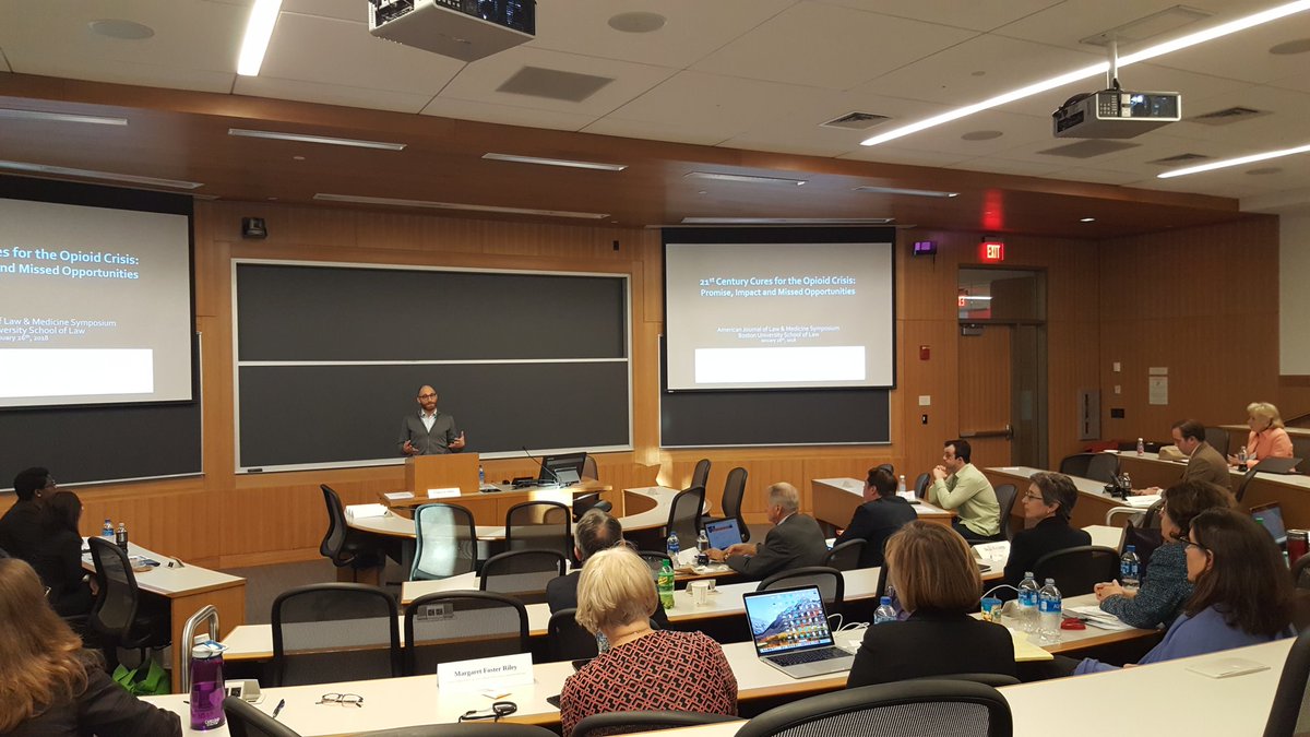 At <a href="/AJLMNews/">AJLM</a> <a href="/ASLMENews/">ASLME</a> Symposium on the 21st Century Cures Act, <a href="/LeoBeletsky/">Leo Beletsky</a> <a href="/NUSLHealth/">Center for Health Policy and Law</a> <a href="/NUSL/">NortheasternLaw</a> @NU_Bouve <a href="/UCSD/">UC San Diego</a> discusses how the law impacts the #opioidcrisis