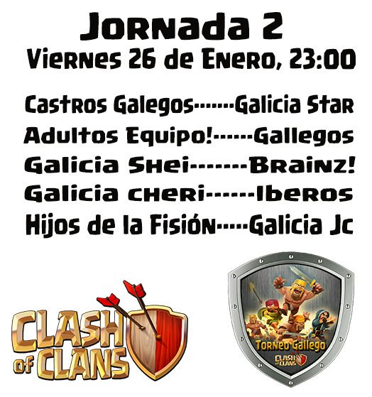 Segunda Jornada <a href="/TorneoGallego/">TorneoGallegoCoC</a>!Estáis preparados?Suerte a todos!!🌟🌟🌟