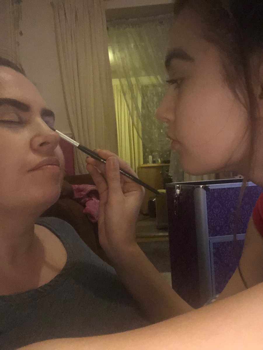 KniimyKim's tweet photo. Being a model for my daughter tonight #makeupartistinthemaking #dedication https://t.co/mOcJPKrMEv