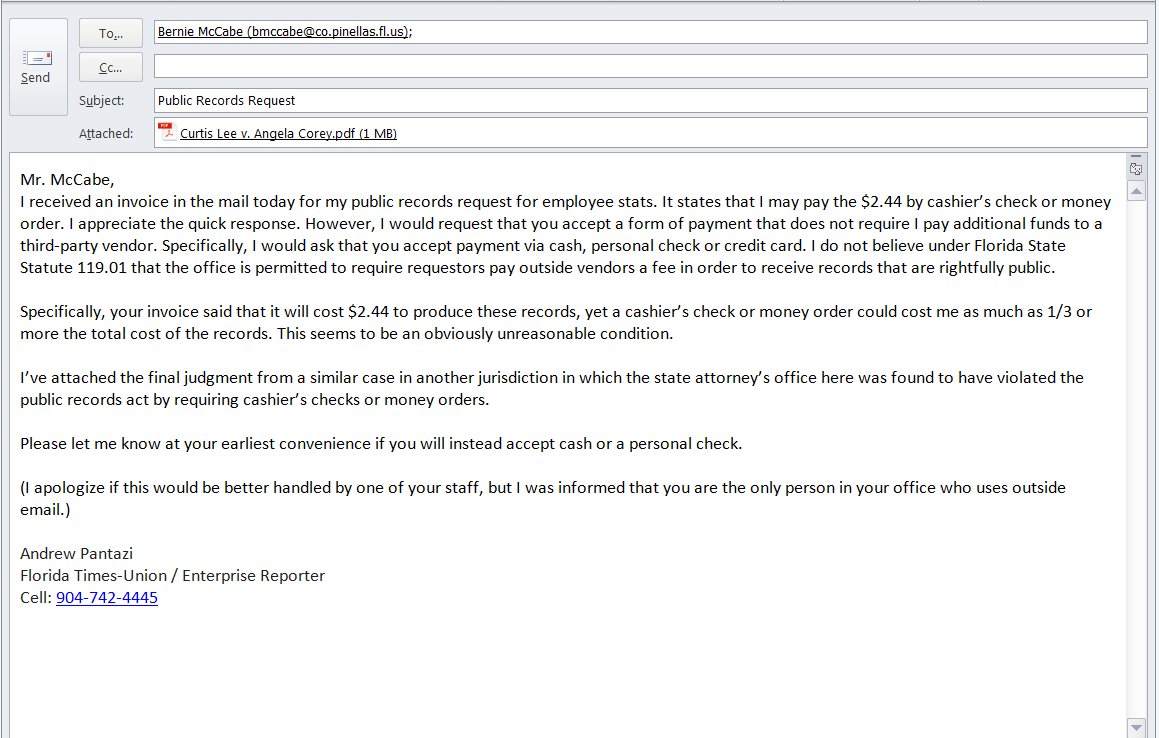 florida public records act personal e-mails