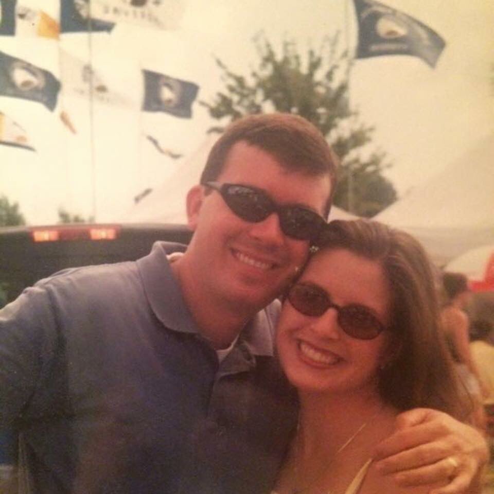 hgsisk's tweet photo. @GeorgiaSouthern We are #TrueBlue Sweethearts! This year will mark 20 years since our first date at the haunted forest. @JonPSisk and I met through mutual friends. I guess it is #Tradition since his parents met @GeorgiaSouthern too. #NationalSpousesDay https://t.co/z32cQJa53w