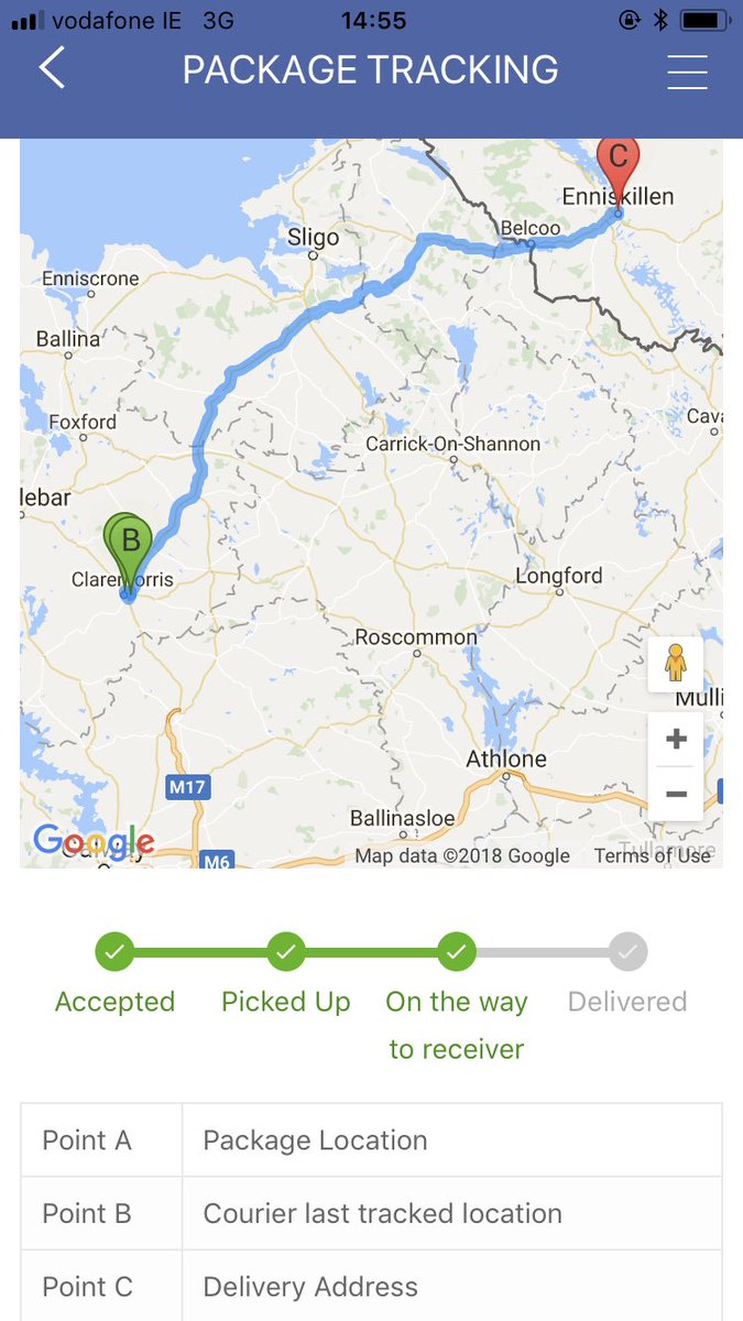 DropToU1's tweet image. Safe travelling to Conor on his way back to college in Scotland, same day delivery to 7 addresses enroute to Belfast 👍🏻 &amp;amp; €56 towards his fuel ⛽️ 
👉🏻Live Tracking
👉🏻Direct contact with Carrier
👉🏻Notifications of all stages of the delivery process