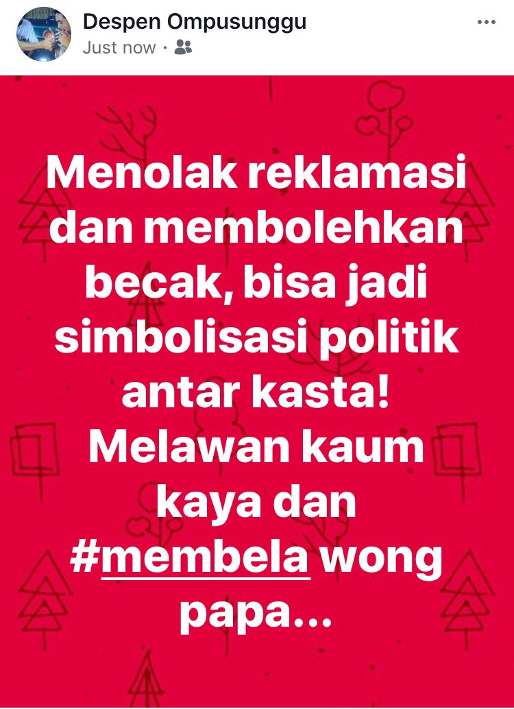 Antara #becak dan reklamasi...