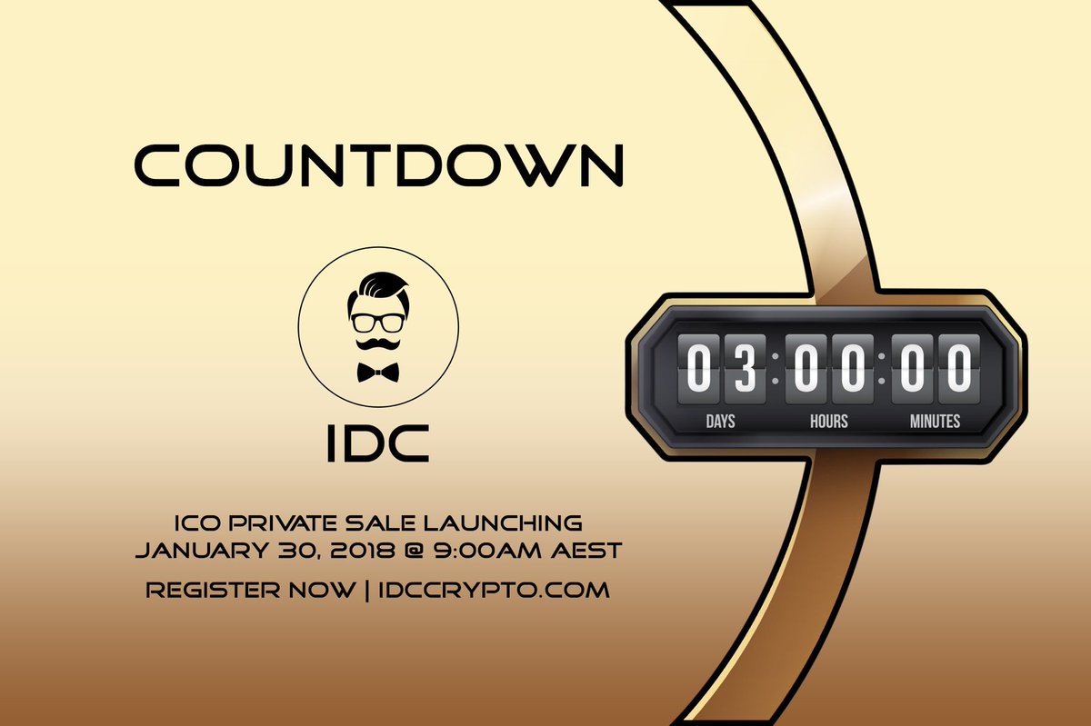 IDCoinOfficial's tweet photo. 🚀 #ICO LAUNCH! 🚀

This is your chance to get in early with @IDCoinOfficial 👨🏻✅ 

#TheWaitIsOver #IDC

➖➖➖➖➖➖➖➖➖➖➖
👨🏽‍💻 Private Sale Launching Jan 30th
➖➖➖➖➖➖➖➖➖➖➖

💻 https://t.co/qwX3hc5zNP
📷 https://t.co/w8p5ZRAloR
📝 #WhitePaper OUT NOW! https://t.co/xKruE1qTzp
