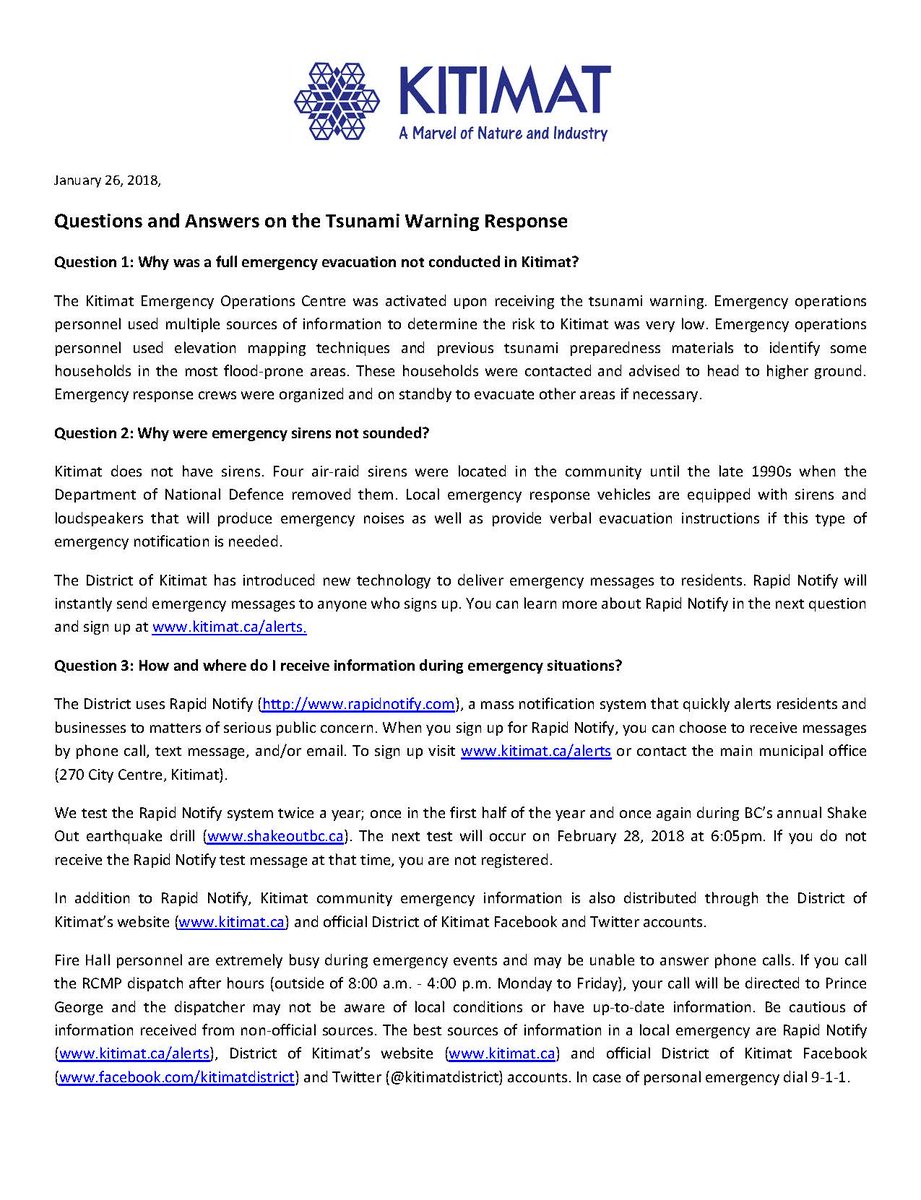 District Of Kitimat On Twitter Questions And Answers On The