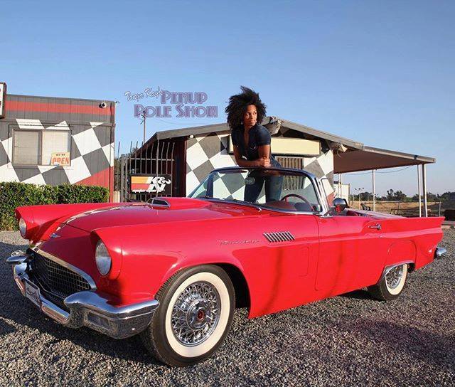 PinupPoleShow's tweet photo. First release of a new photo series collaboration between #pinuppoleshow and Motor Head Barber. Model: Candace Cane #thunderbird #pinup #edotorial #classiccar #convertible #raceway #veganmodel #retrostyle https://t.co/bzKGDWmSjc https://t.co/PAoyeTvW1L