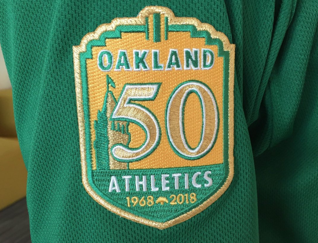 Chris Creamer on Twitter "A nice closeup of the Athletics 50th