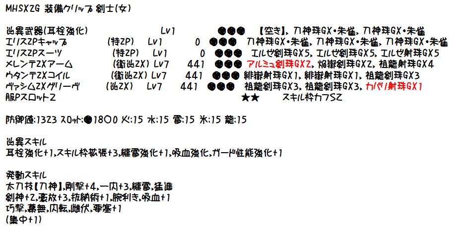 スキル シミュレータ mhxx