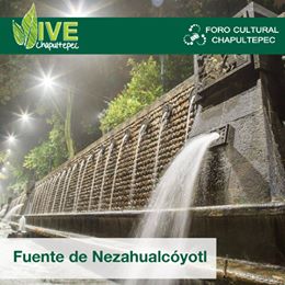 #ViveChapultepec
Una de las fuentes monumentales del Bosque es la Fuente de Nezahualcóyotl. Es una obra del escultor Luis Ortiz Monasterio y se encuentra en la parte posterior del edificio de Guardias Presidenciales, por la Puerta Chivatito.