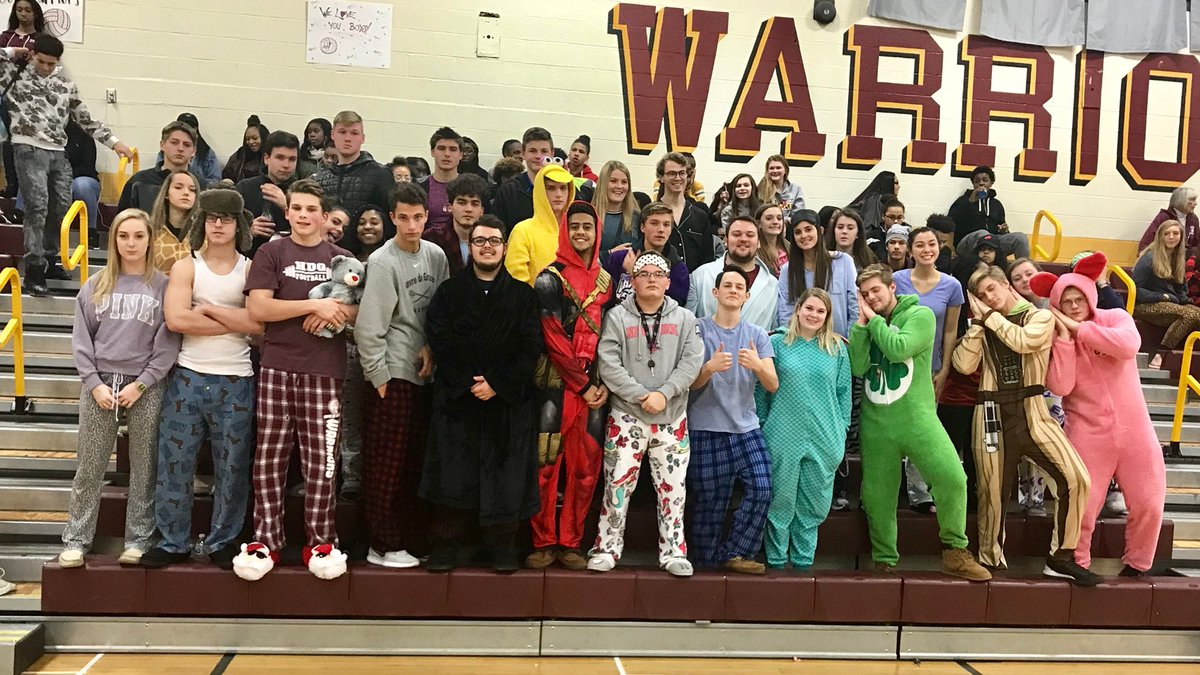 WarriorAthletic's tweet photo. Pajama night tonight vs North East @HHSstudsec1 https://t.co/9QCABDOhDY