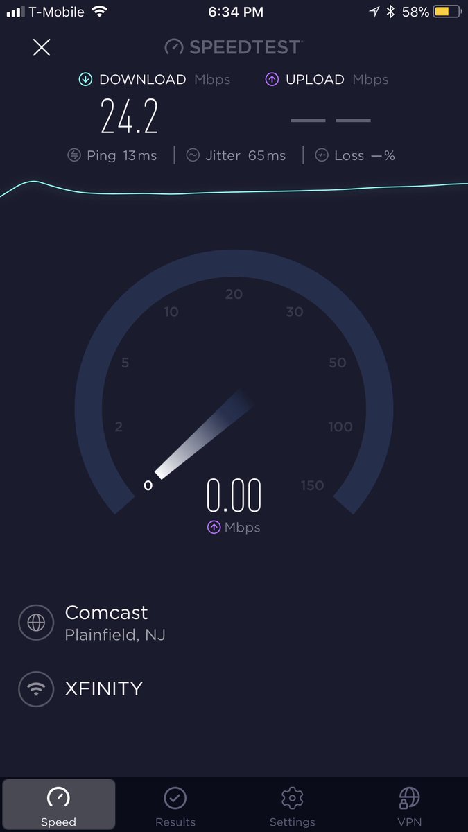 GuptaViishal's tweet photo. @comcastcares At 200 Mbps states speed, this is what I am getting and I am told Comcast can not guarantee wireless speeds. Poor customer service. https://t.co/r9fg2d2HEW