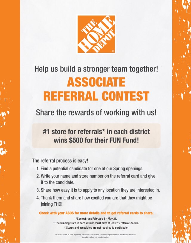 Let’s get some referrals for our amazing team! Contest runs 2/1 - 5/31. Get the most and your store will receive $500 for your fun fund!