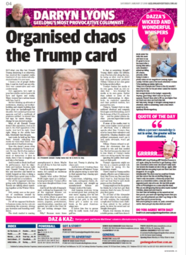DarrynLyons's tweet photo. @geelongaddy #bestcolumnintown #TheLyonsColumn #theLyonsview #Trump @piersmorgan #Enjoy https://t.co/dQtq538J1O
