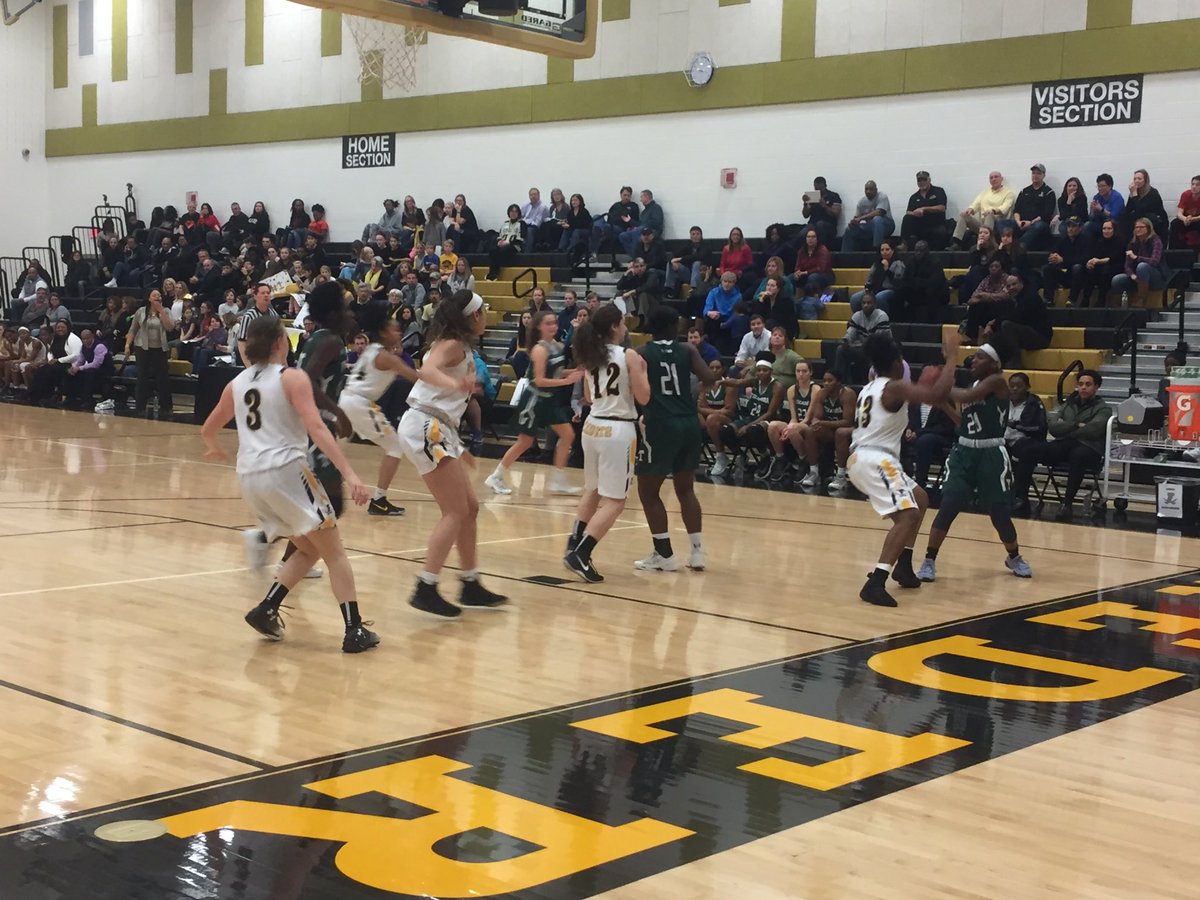 FCPSAthletics's tweet photo. Great crowd on hand for this Friday night CMC Spires Division Girls’ 🏀 game between host @CadetAthletics & visiting @ths_gbb.
#CoachesvsCancerWeek 💜 https://t.co/G2E3K1wMd3