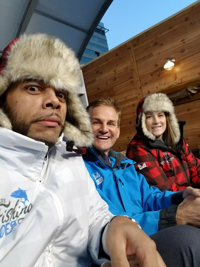 Did some Ice Fishing tonight at <a href="/WCCO/">WCCO | CBS News Minnesota</a> to help raise money for <a href="/ACES4Kids/">ACES</a>!! Great set up they have over there!