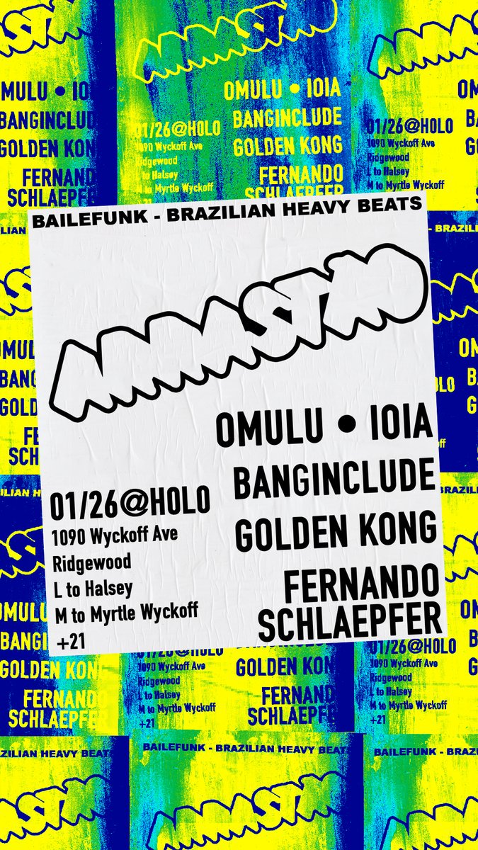 NYC BASS MUSIC (@womp_blog) on Twitter photo 🎉TONIGHT #Arrastão
@OMULUmusic 🇧🇷
IOIA 🇧🇷
Golden Kong 🇧🇷
<a href="/banginclude/">mikey bang bang</a>
Fernando Schlaepfer
10PM H0L0 $10-20 🎉TONIGHT #Arrastão
@OMULUmusic 🇧🇷
IOIA 🇧🇷
Golden Kong 🇧🇷
<a href="/banginclude/">mikey bang bang</a>
Fernando Schlaepfer
10PM H0L0 $10-20