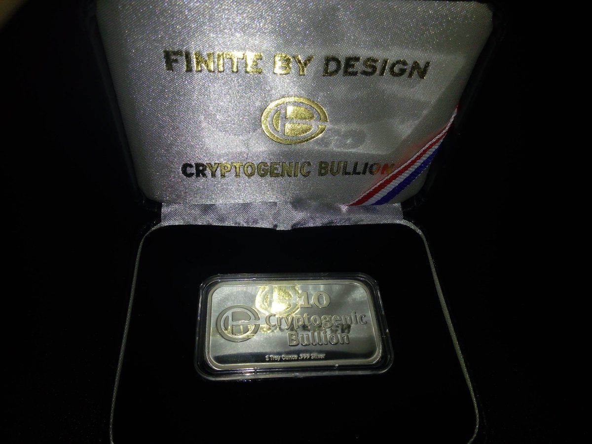 therealabiky's tweet photo. #CryptoBullion is one of the most rarest #altcoins in existence. It works as a store of value just like #Bitcoin. Check out this physical #CBX pure silver bar by @FiniteByDesign! It looks stunning. #cryptocurrencies #cryptocurrency #money #collectibles https://t.co/Z8hU068NNH