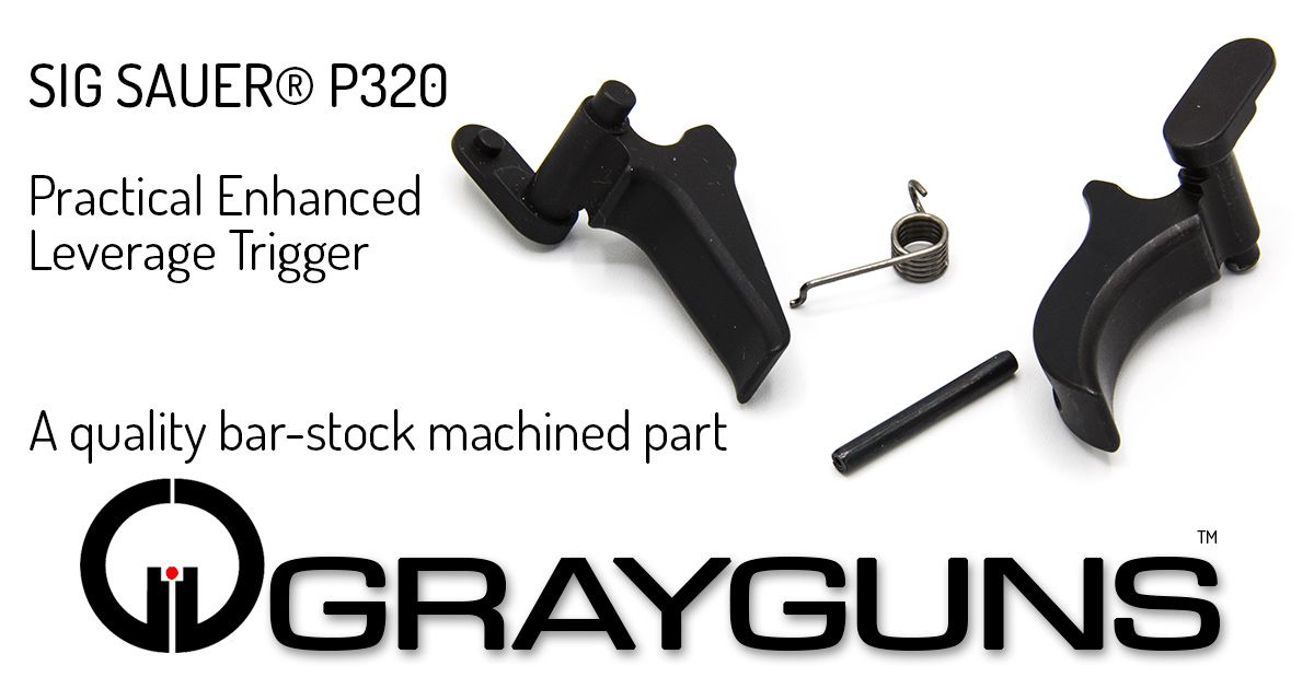 grayguns's tweet photo. The #Grayguns Practical Enhanced Leverage P320 Trigger is a drop-in, bar-stock, enhanced trigger for your #P320 that reduces trigger weight while preserving all mechanical safety values.  https://t.co/UFWCl80W58 #sigsauer https://t.co/DwYRIZS0PU